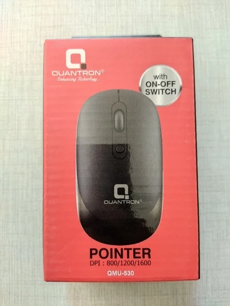 Quantron QMU-530 Bluetooth & 2.4GHz Wireless Silent Mouse with On/Off Switch – 1600 DPI
